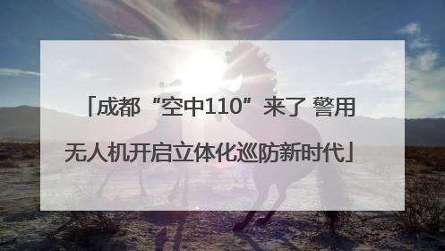 成都“空中110”来了 警用无人机开启立体化巡防新时代